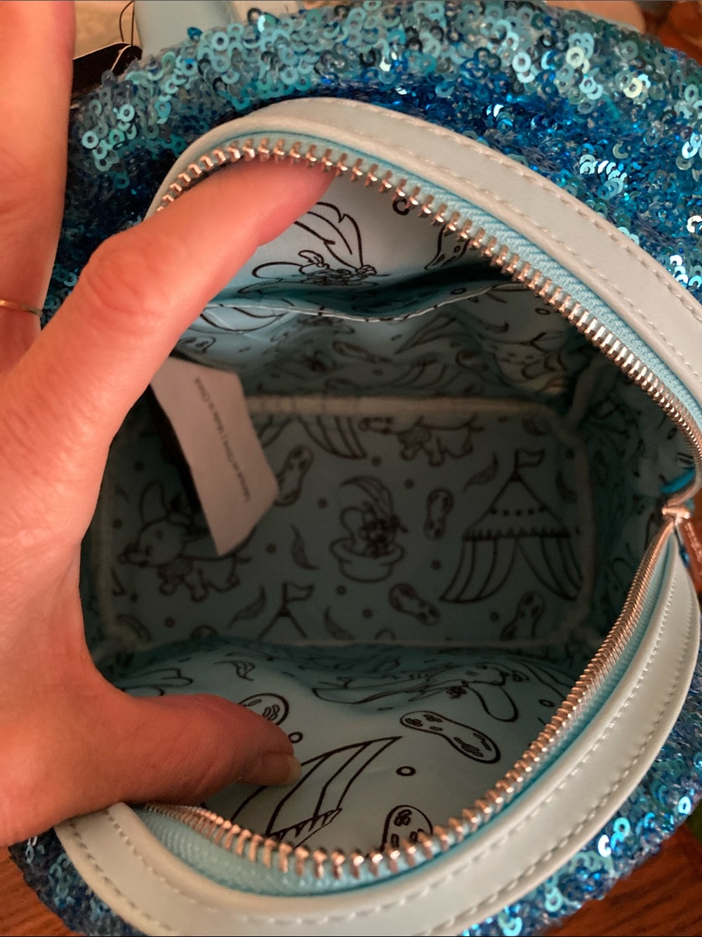 Loungefly + Disney Blue Sequin Dumbo “Soar” Backpack - Picture 12 of 12